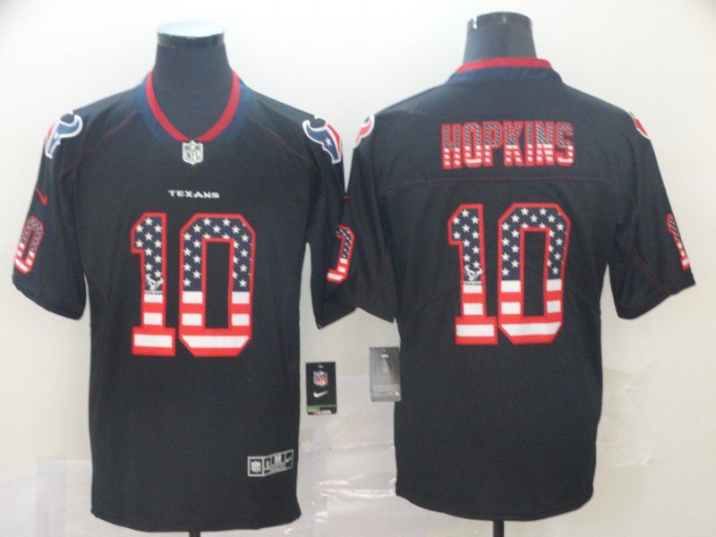Men Houston Texans #10 Hopkins Nike USA Flag Fashion Black Color Rush Limited Jersey->kansas city chiefs->NFL Jersey